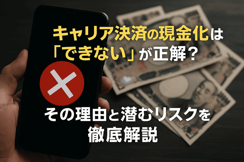 キャリア決済の現金化は「できない」が正解？その理由と潜むリスクを徹底解説
